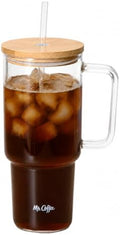 Mr. Coffee Crafted Calm 34 oz Borosilicate Glass Tumbler with Handle