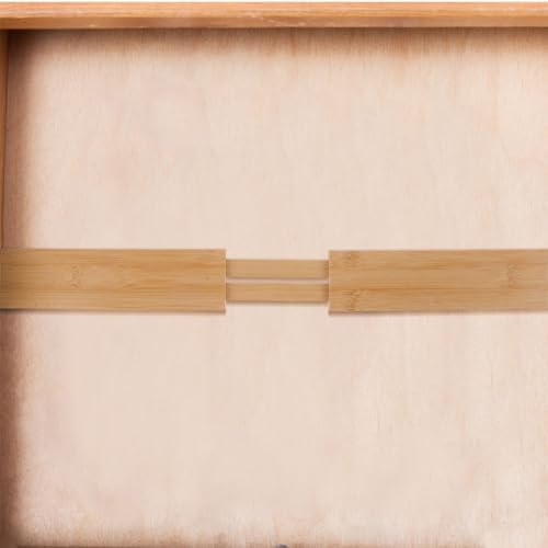 Cabilock Bamboo Expandable Drawer Organizer 2pcs for Kitchen Utensils
