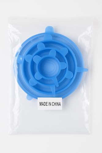 Silicone Stretch Lids, 6-Piece Set, Blue