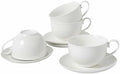 10OZ Porcelain Cappuccino Cups with Saucers, Ceramic Espresso Cups