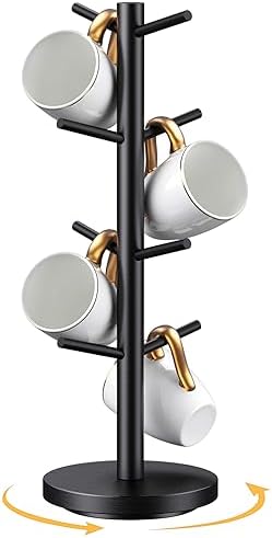 Coffee Mug Holder Tree, Upgraded 360° Rotated Coffee Cup Holder for