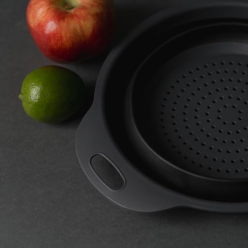 Collapsible Colander | 2-Pack Black Collapsible Strainer for Pasta