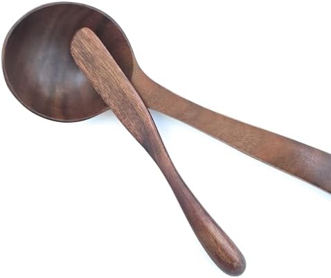 Lustiger Chef Cooking Spoon and Spreading Knife Set, 100% Wood, Cookie