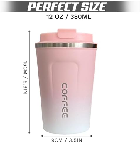 SPLMIFA Travel Coffee Mug Leak-Proof, Reusable Coffee Cups with Lids