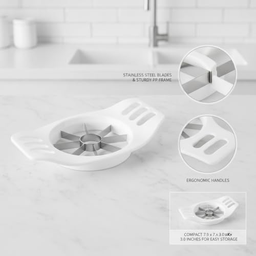 Apple Slicer Corer, Stainless Steel Fruit Divider for Uniform Wedges