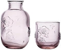 Bedside Water Carafe,14.88 oz Glass Pitcher with 5.1 oz Tumbler Lid