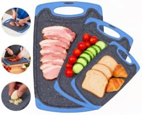 Viretang Non Slip Cutting Board Set For Kitchen, 3 Pieces, Dishwasher