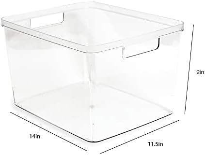 Isaac Jacobs 2-Pack Clear Storage Bins, 11.5” x 14” x 9”