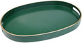 Spsyrine Dark Green Plastic Serving Tray for Ottoman, Coffee Table