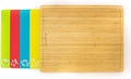 Berghoff 5Pc Bamboo Cutting Board Set & Color Coded Flexible Plastic