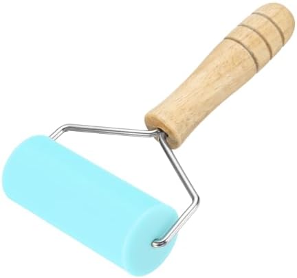 HARFINGTON Rolling Pin 7.6" x 1.69" Silicone Roller Wood Handle
