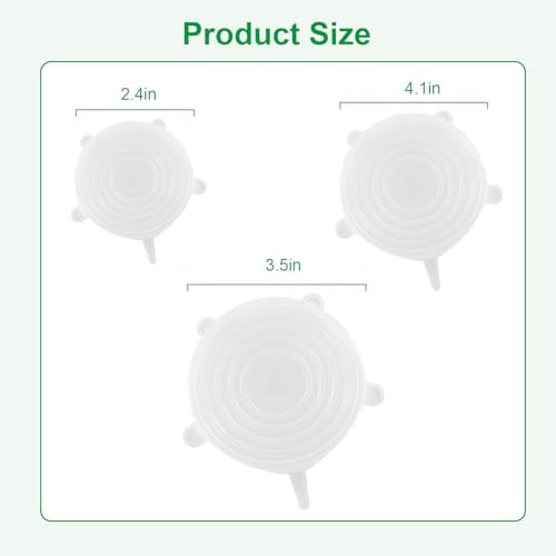 Small Silicone Stretch Lids, 6 Pack, Transparent