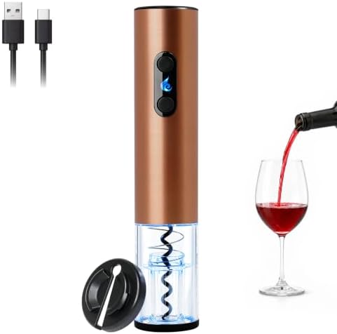 Electric Wine Opener with Foil Cutter, Automatic Wine Bottle Corkscrew