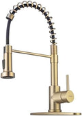 WEWE High-Arc Pull-Down Kitchen Faucet, Gold