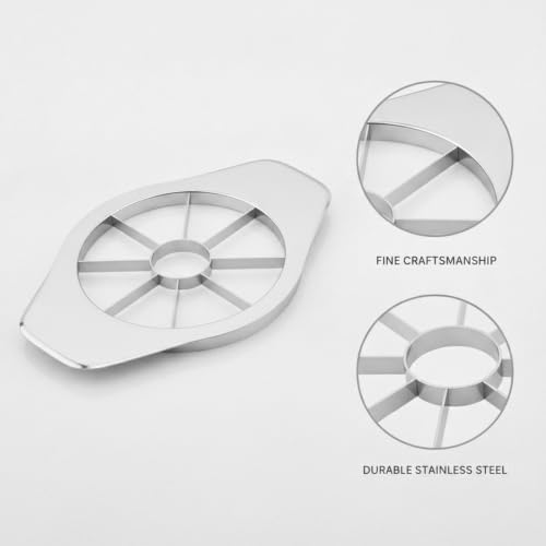Apple Slicer and Corer, Stainless Steel One-Press Tool for Uniform
