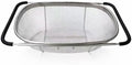 Over The Sink Stainless Steel Oval Colander with Fine Mesh 6 Quart