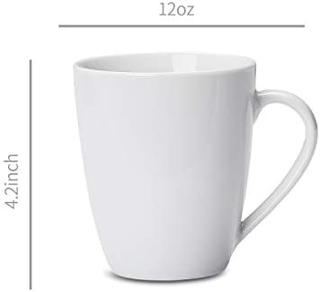Amazon Basics Porcelain Heat Resistant Coffee Mugs, Microwave and Oven