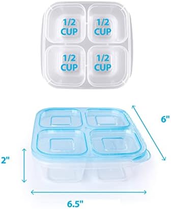 Finorder 6 Pack 4-Compartment Food Containers, Lunchable Snack