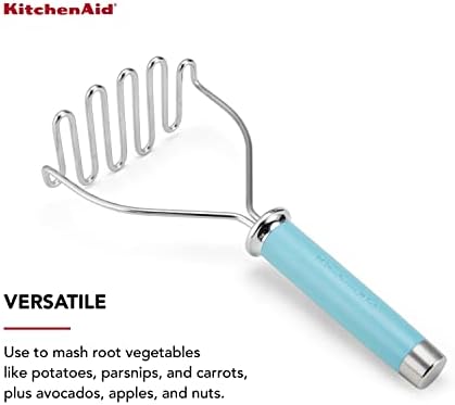 KitchenAid Gourmet Stainless Steel Wire Masher, 10.24-Inch, Aqua Sky