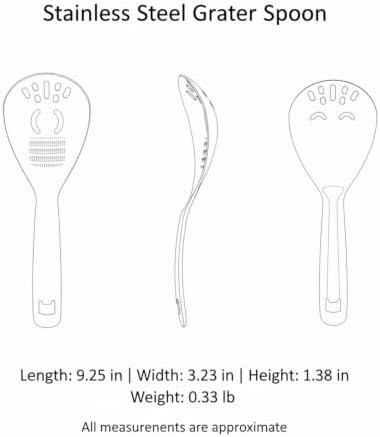 Stainless Steel Grater Spoon for Ginger, Garlic & Soft Fruits - Direct