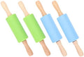 4pcs Dough Stick Rolling Pin for Baking, Wood Silicone