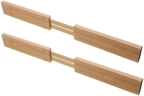 Adjustable Bamboo Drawer Divider Board 2pcs for Kitchen Storage