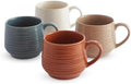Sango 17.5 oz Stoneware Coffee Mugs Set of 4, Rustic Ceramic Mug with