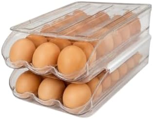 Egg Holder for Fridge, 2 Pack, 18 Eggs Each