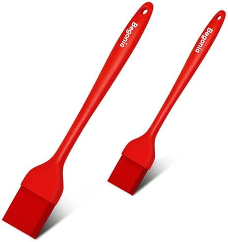 Begonia Silicone Basting Pastry Brush,2pcs 10+8 inch BBQ Sauce