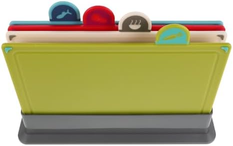 Color Coded Plastic Cutting Board Set, Four Flexible Kitchen Chopping