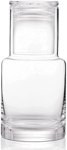 Bedside Water Carafe, Modern Night Water Pitcher with Glass Cup for
