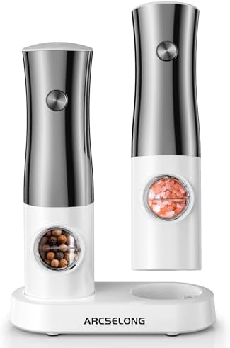 Electric Salt And Pepper Grinder Set Stainless Steel Top With Type-C