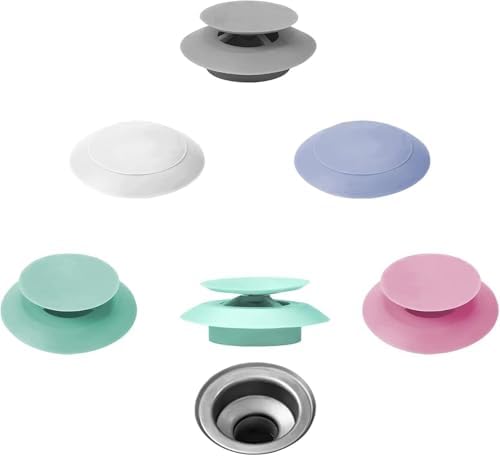 5 Pack Silicone Bathtub Stopper, Kitchen & Bathroom Drain Plug, Shower