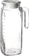 Bormioli Rocco Gelo Glass Jug with White Lid, 41 Oz - Clear