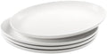 Ceramic Serving Platters Set of 4, White 10 Inch Oval Relief Platters