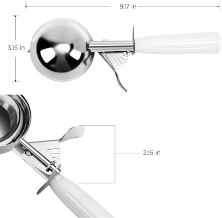 QUAL COOK Heavy Duty Ice Cream Disher 5.33 oz #06 Cookie Scoop with