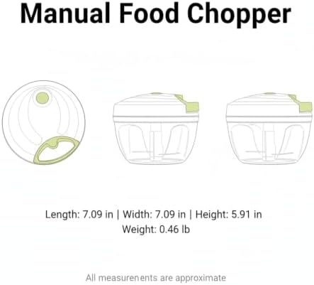 Manual Food Chopper, Pull-String Vegetable Mincer for Garlic Herbs
