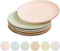 Dessert Plate Ceramic Set of 6, Colorful 8 Inch Salad Plates for