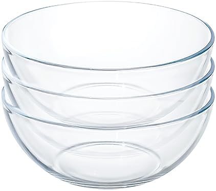 FOYO 5 Inch Glass Mixing Bowls Set - Round, Small Glass Salad Bowls