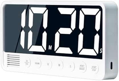 Digital Kitchen Timer with Extra Large Display, White