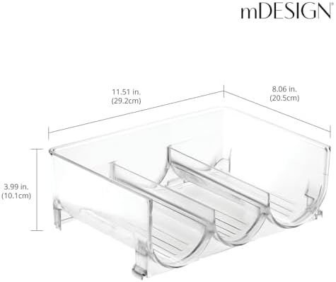 mDesign Plastic Free-Standing Stackable 3 Bottle Storage Holder Rack
