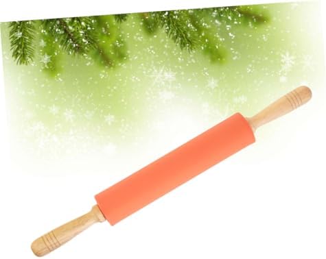 TIDTALEO Silicone Rolling Pin with Wood Handle Nonstick Dough Roller
