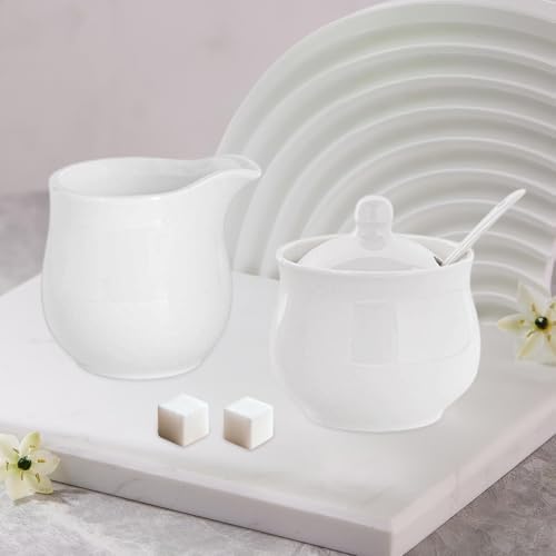 Fenteer Ceramic Sugar and Creamer Set Set Gift Elegant Practical Home