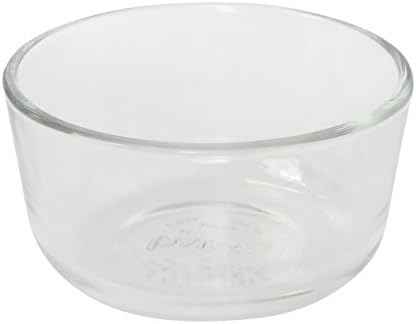 Pyrex 7202 1-Cup Glass Bowl with Dark Blue Lid, 4 Pack
