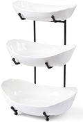 HBlife 3 Tier Fruit Bowl, Ceramic Fruit Basket for Kitchen Counter