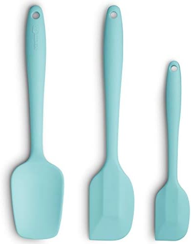 3-Piece Silicone Spatula Set, 600°F Heat Resistant, Aqua Sky