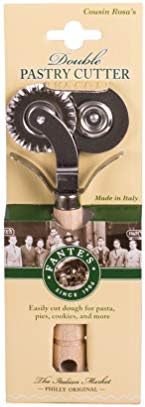 Fantes Double-Blade Pastry Ravioli Pasta Dough Cutter Crimper Wheel