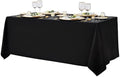 Surmente 90x132 Inch Black Tablecloth for 6-8 Foot Rectangle Tables