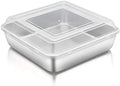 TeamFar 8x8 Inch Baking Pan with Lid, Stainless Steel Square Cake Pan