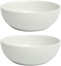 Gibson Home Extra Large Serving Bowls Set of 2-100 oz 10-Inch White Porcelain Salad Bowl Set, Stackable Ceramic Kitchen Bowls, Dishwasher & Microwave Safe